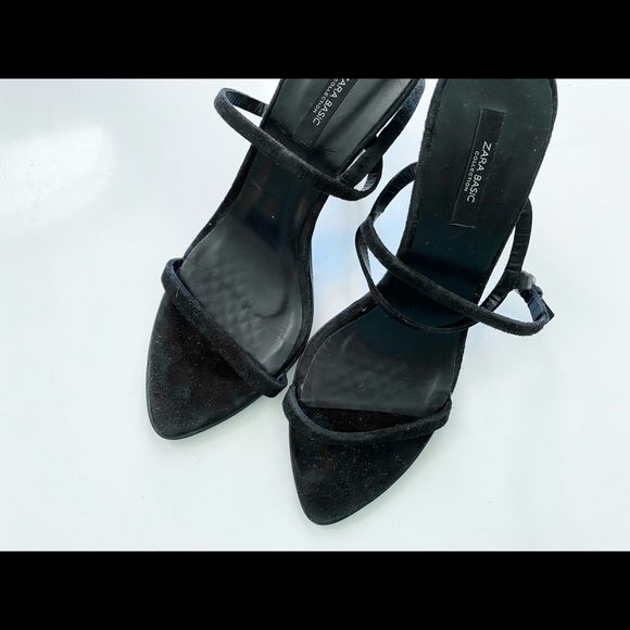 Zara suede leather high heel strappy sandals - Picture 2 of 3